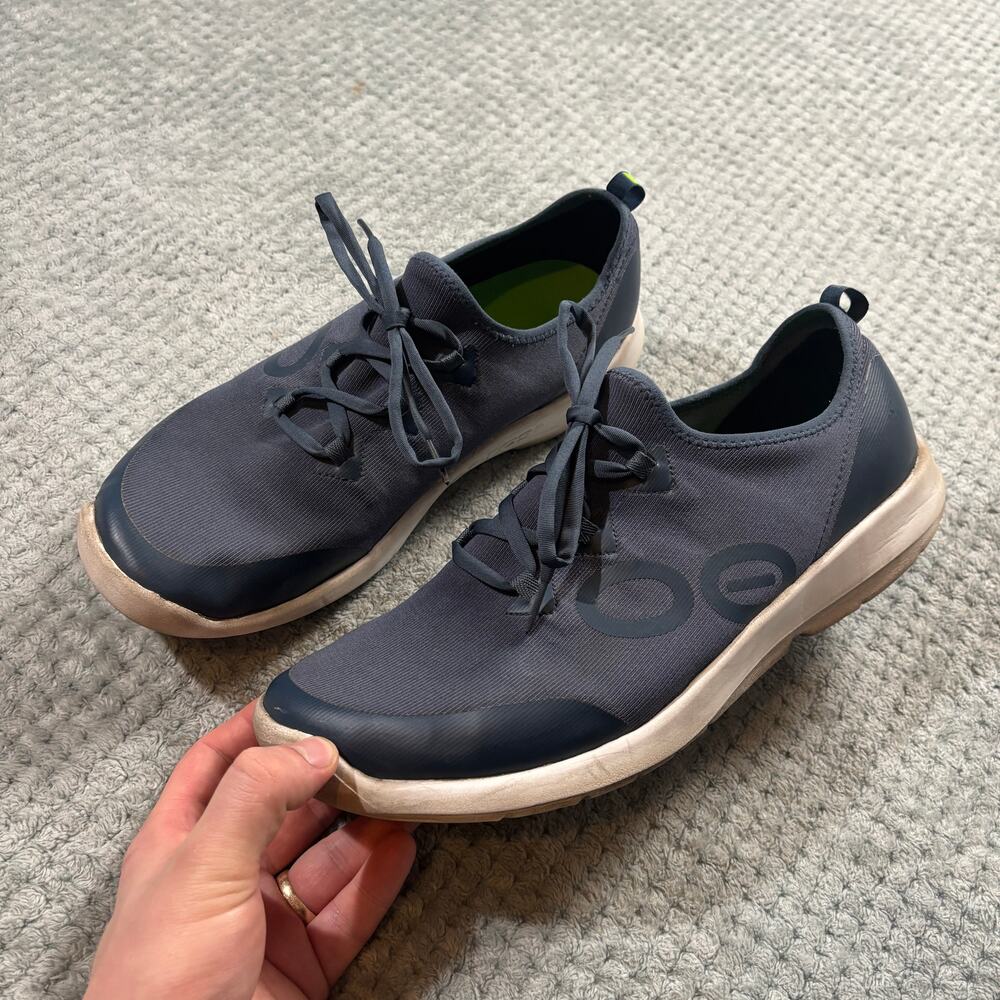 OOFOS OOmg EEzee Low Slip On Recovery Comfort Foam Navy Sneakers Sz 14